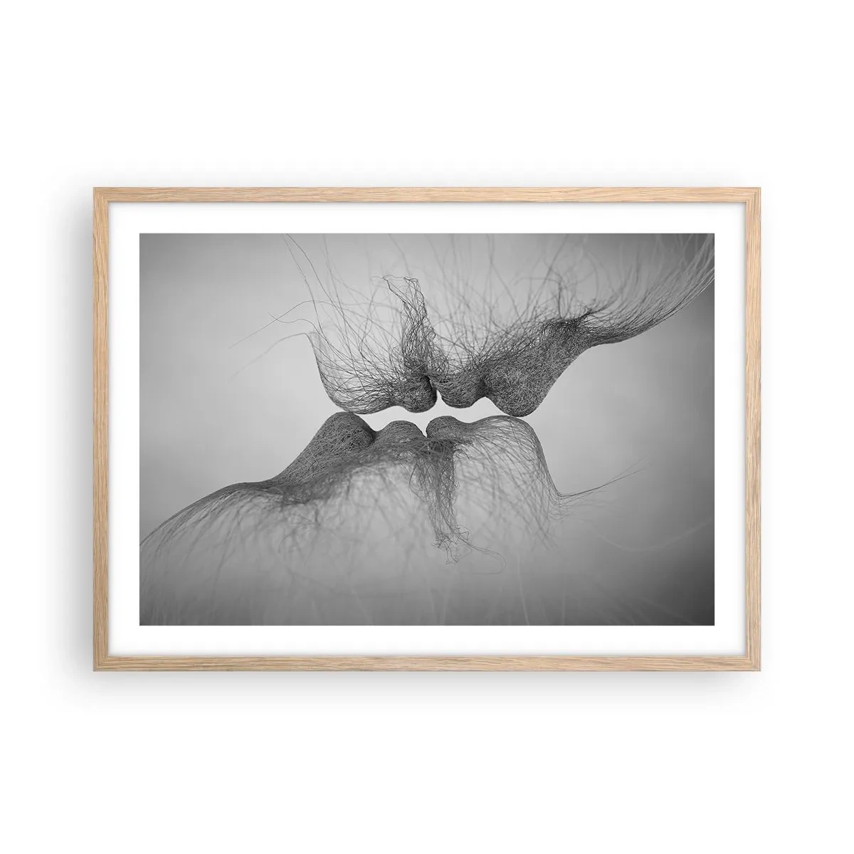 Een poster in een licht eiken lijst - Kus van de wind - 70x50 cm