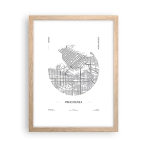 Een poster in een licht eiken lijst - Anatomie van Vancouver - 30x40 cm