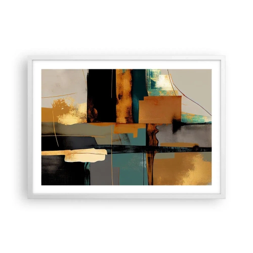 Poster in een witte lijst - Abstractie – licht en schaduw - 70x50 cm