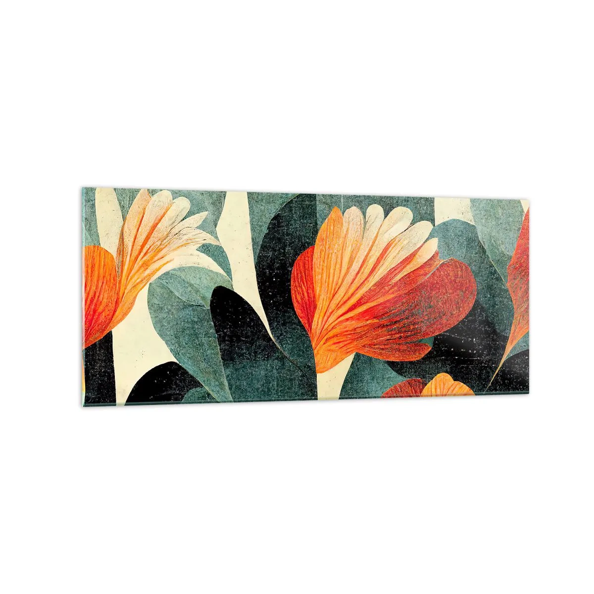 Schilderen op glas - De hitte van de tropen en de koelte van het groen - 120x50 cm