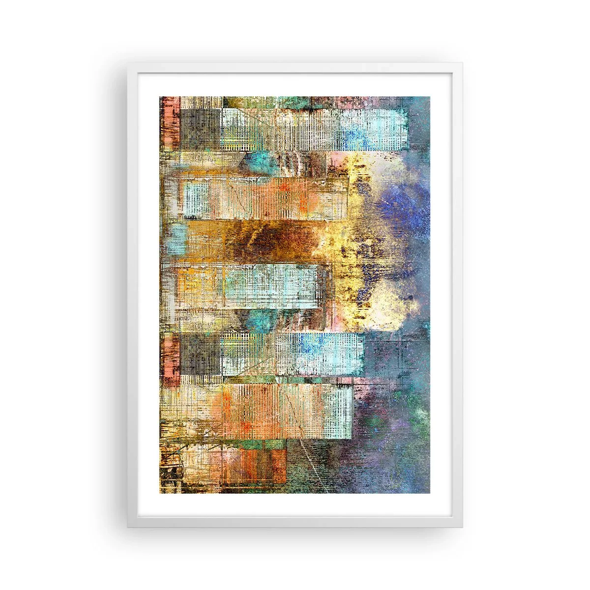 Poster in een witte lijst - Een zonnige metropool - 50x70 cm