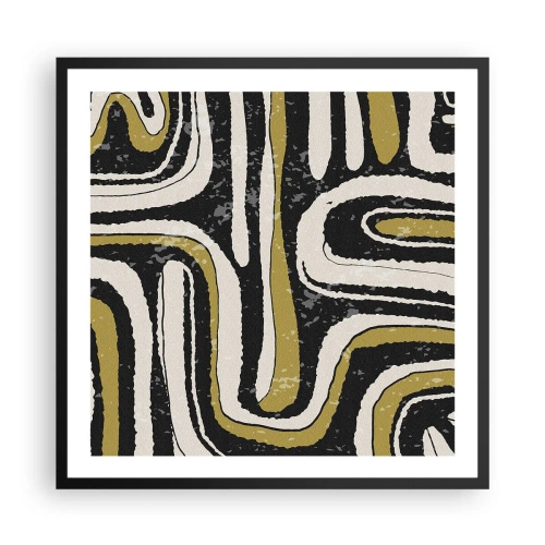 Poster in een zwarte lijst - Compositie: wegen en steegjes - 60x60 cm