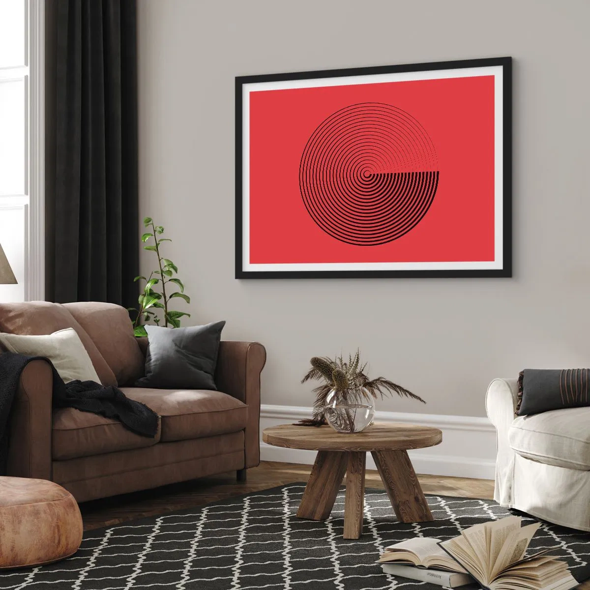 Poster in een zwarte lijst - Circulaire beweging - 70x50 cm