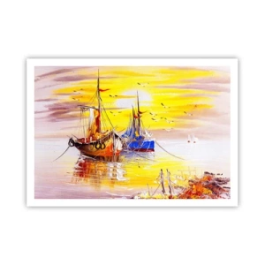 Poster - Een welverdiende rust in de haven - 100x70 cm