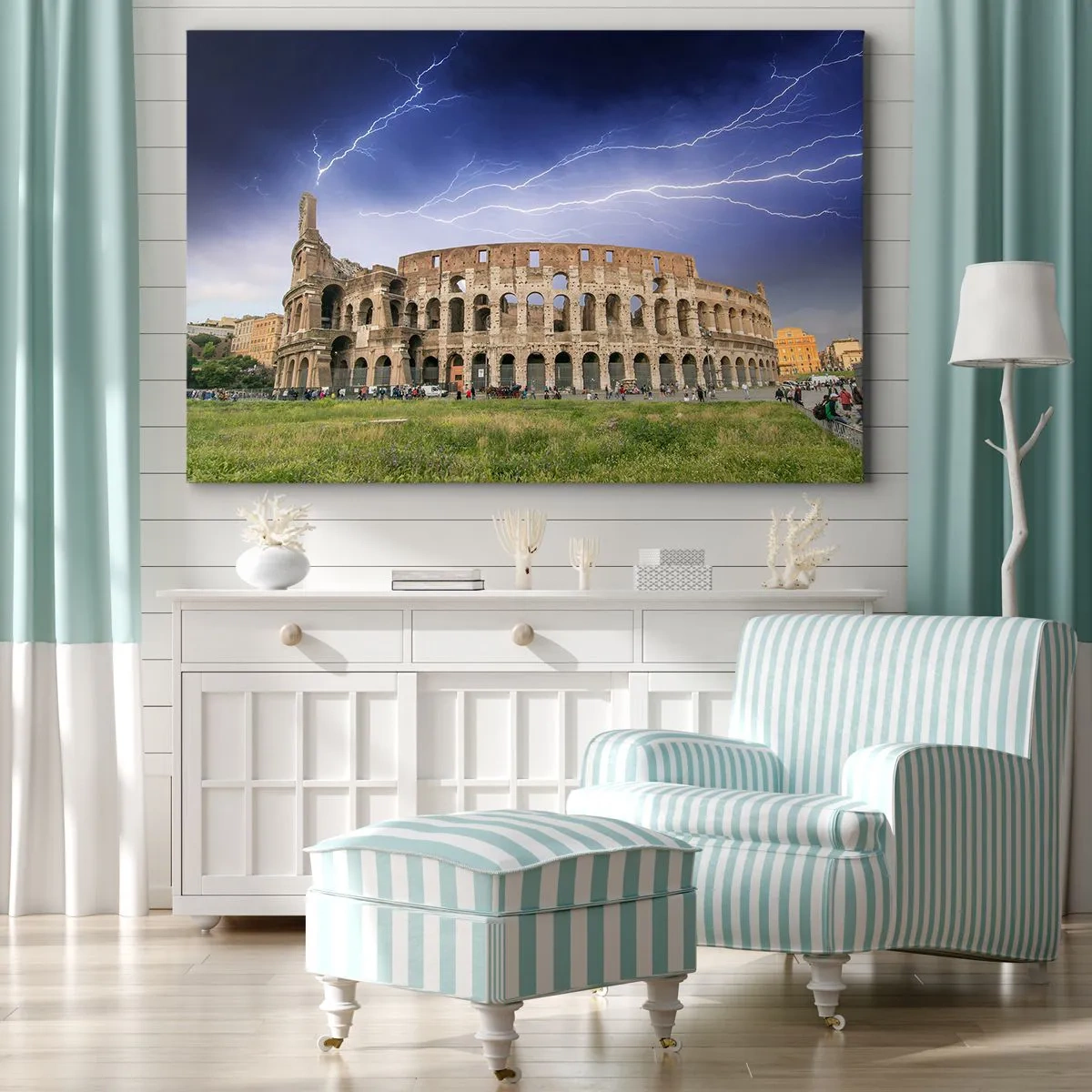 Schilderen op canvas - Strijd Arena - 120x80 cm
