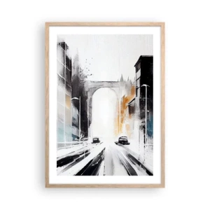Een poster in een licht eiken lijst - Stadsstudie: architectuur en beweging - 50x70 cm