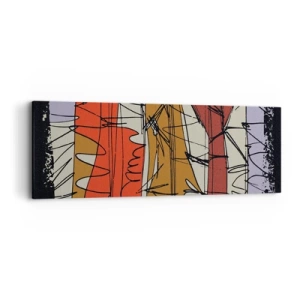 Schilderen op canvas - Spontane compositie - 90x30 cm