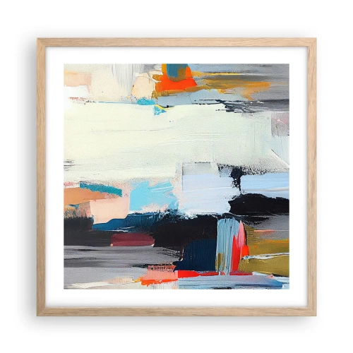 Een poster in een licht eiken lijst - Is er een methode? - 50x50 cm