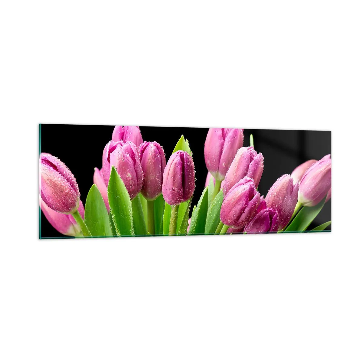 Schilderen op glas - Lila vreugde van de lente - 90x30 cm