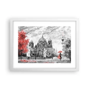 Poster in een witte lijst - Berlijn bijeenkomst - 40x30 cm