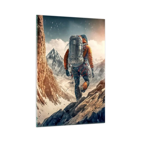 Schilderen op glas - Eenzame strijder - 80x120 cm