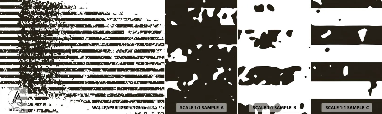 Fotobehang Monster Zelfklevend Deluxe Sticker - Ritme en ruis - Abstractie, Deel, Grafisch - 100x30 cm