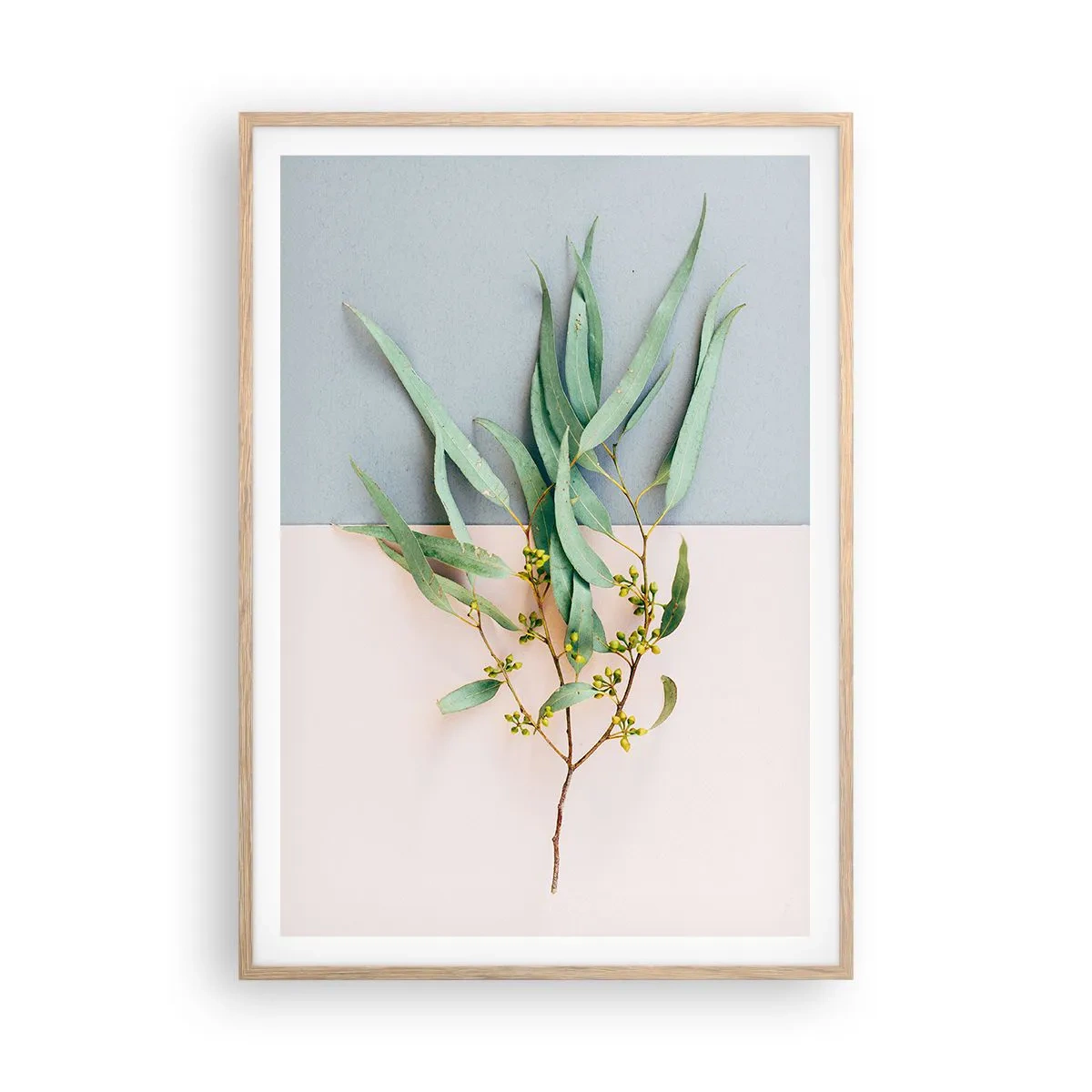 Een poster in een licht eiken lijst - Subtiliteit in pastelkleuren - 70x100 cm