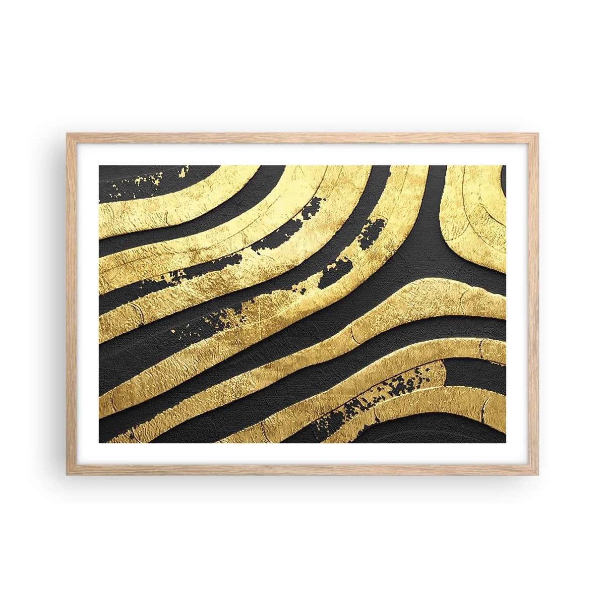 Een poster in een licht eiken lijst - Alles vloeit - 70x50 cm