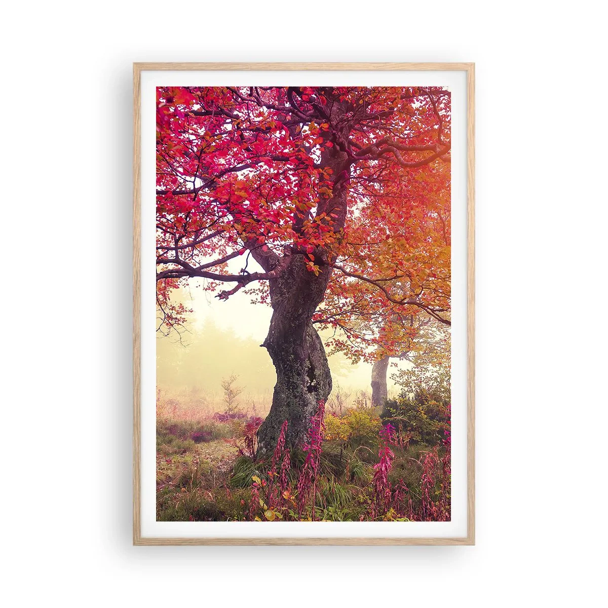 Een poster in een licht eiken lijst - Bloeiende razernij - 70x100 cm