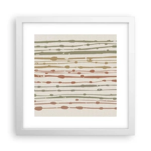 Poster in een witte lijst - Muzieknotatie van kleuren - 30x30 cm