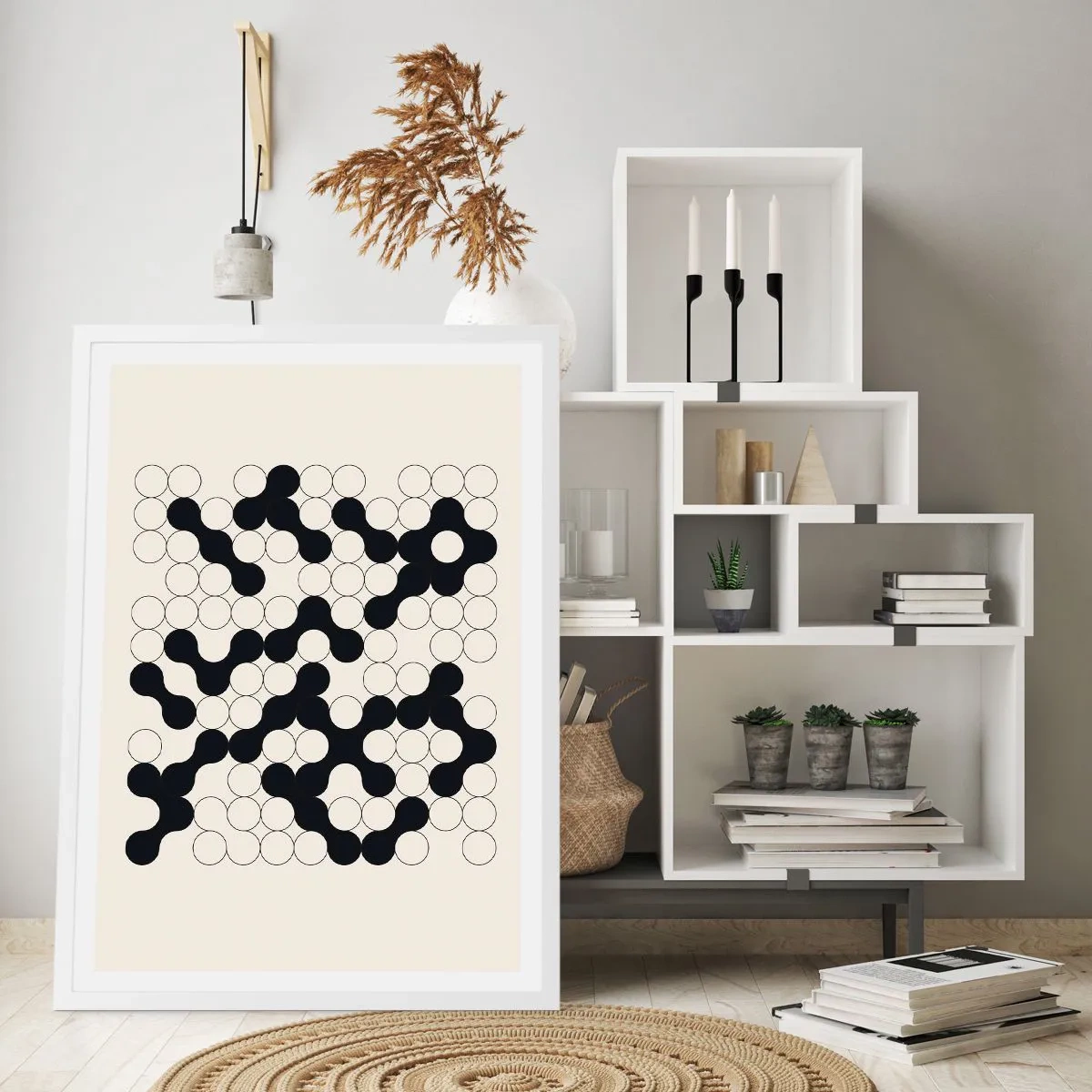 Poster in een witte lijst - Chinees spel – variatie - 61x91 cm