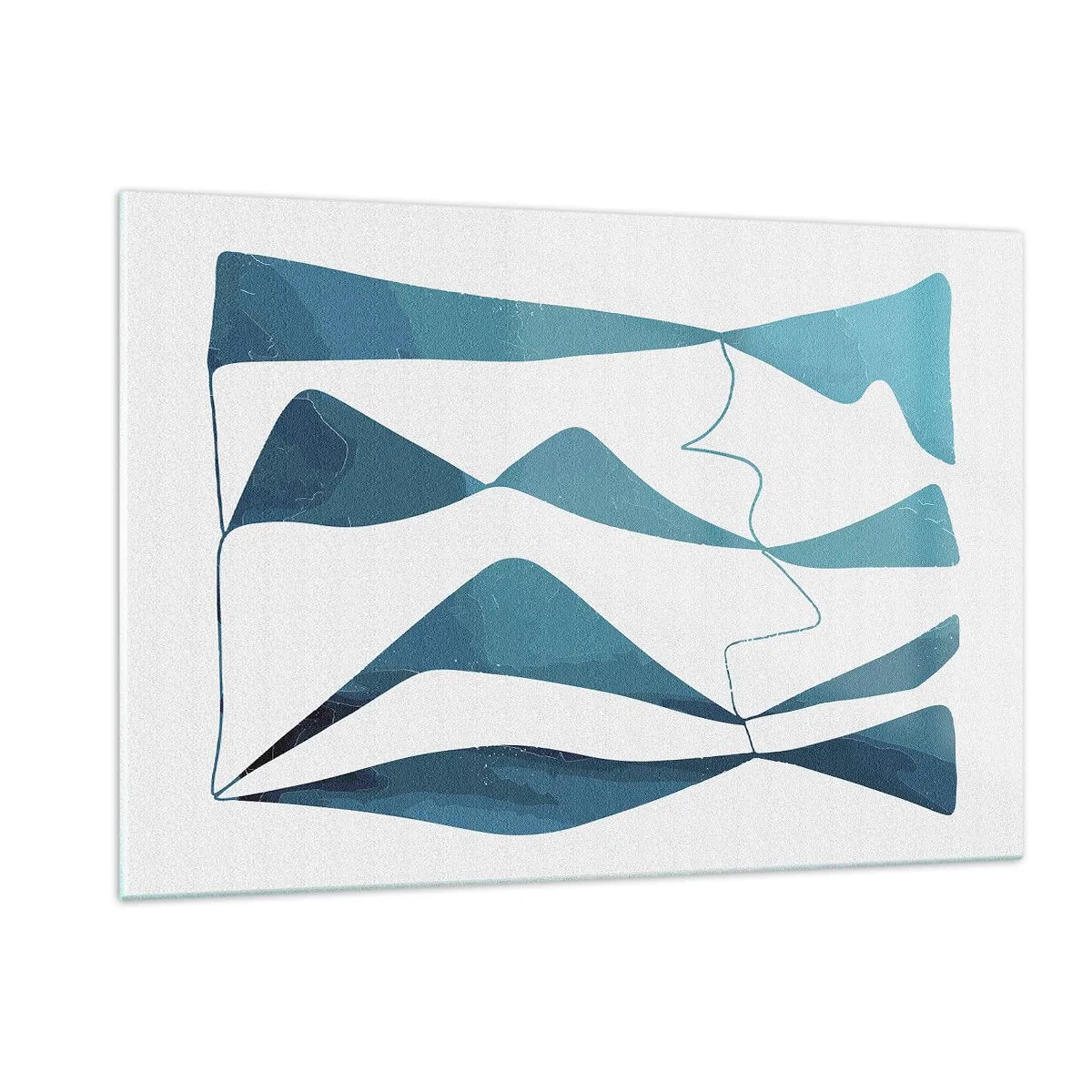 Schilderen op glas - Abstractie: turquoise verbinding - 120x80 cm