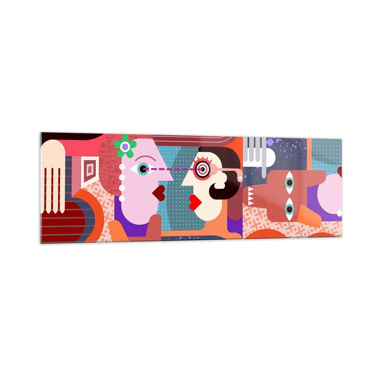 Schilderen op glas - Oog in oog - 160x50 cm