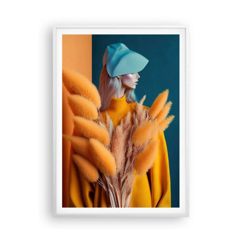Poster in een witte lijst - Pluizig portret - 70x100 cm