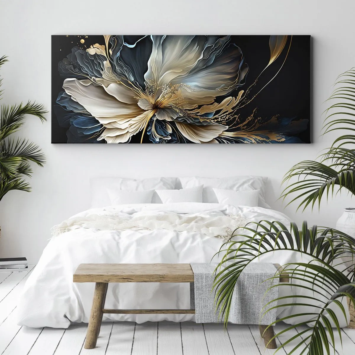 Schilderen op canvas - Sprookjesachtige varenbloem - 90x30 cm