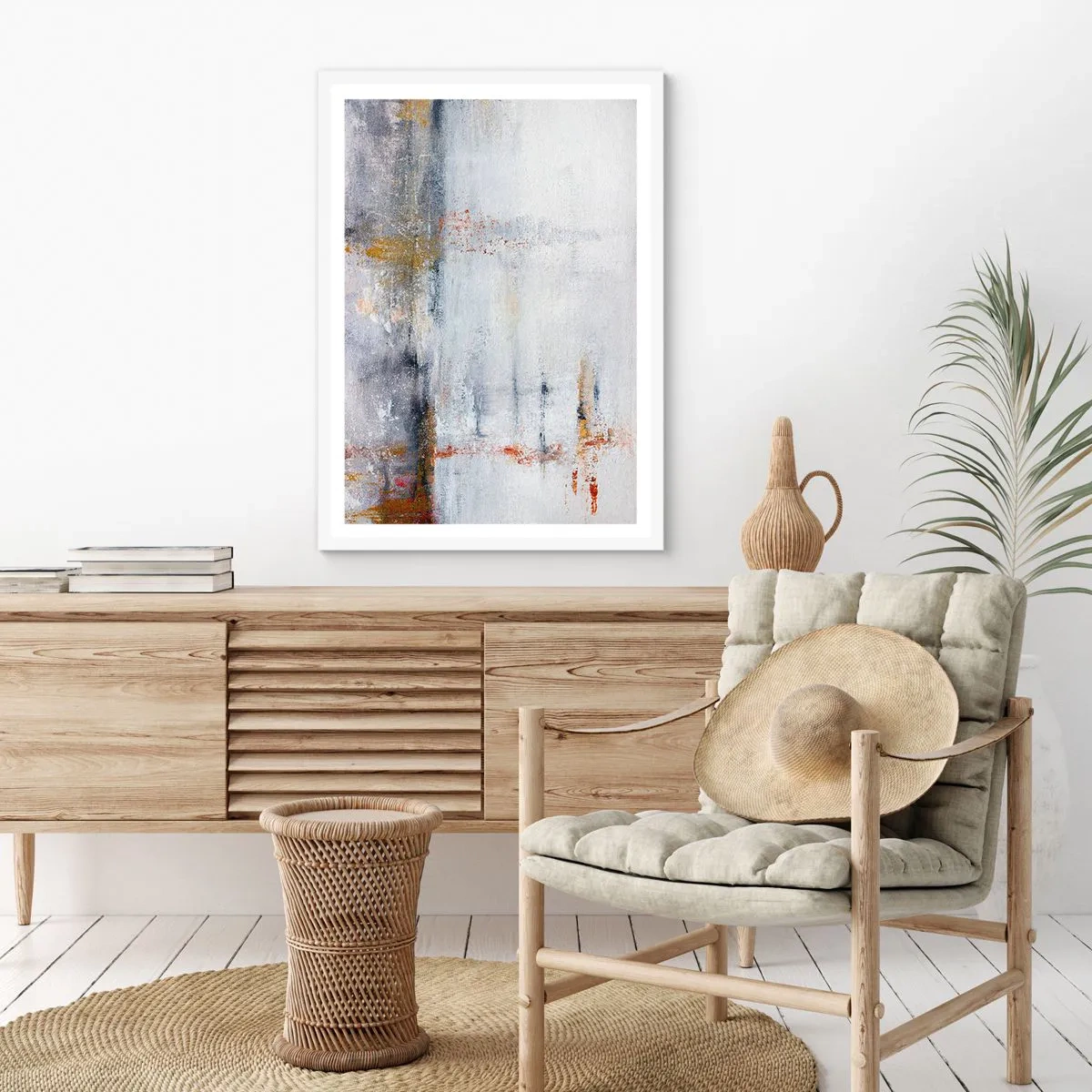 Poster in een witte lijst - Achter de luchtgordijn - 30x40 cm