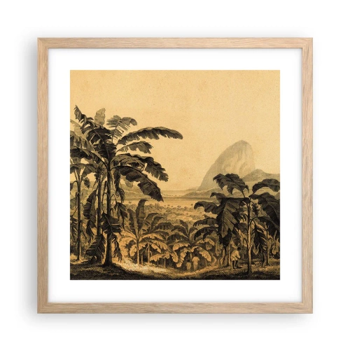 Een poster in een licht eiken lijst - in een koloniaal klimaat - 40x40 cm