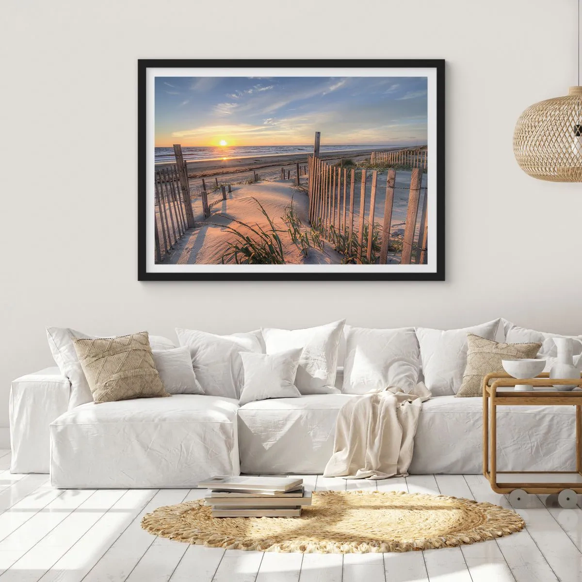 Poster in een zwarte lijst - Glans en schaduw van de wind - 91x61 cm