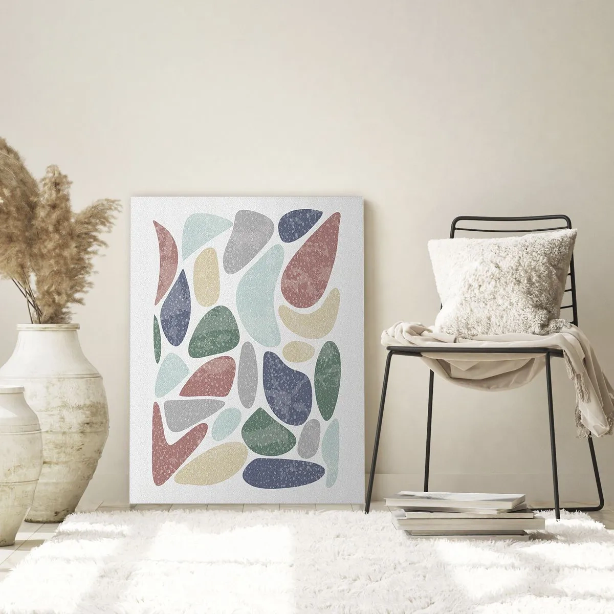 Schilderen op glas - Een mozaïek van poederkleuren - 70x100 cm