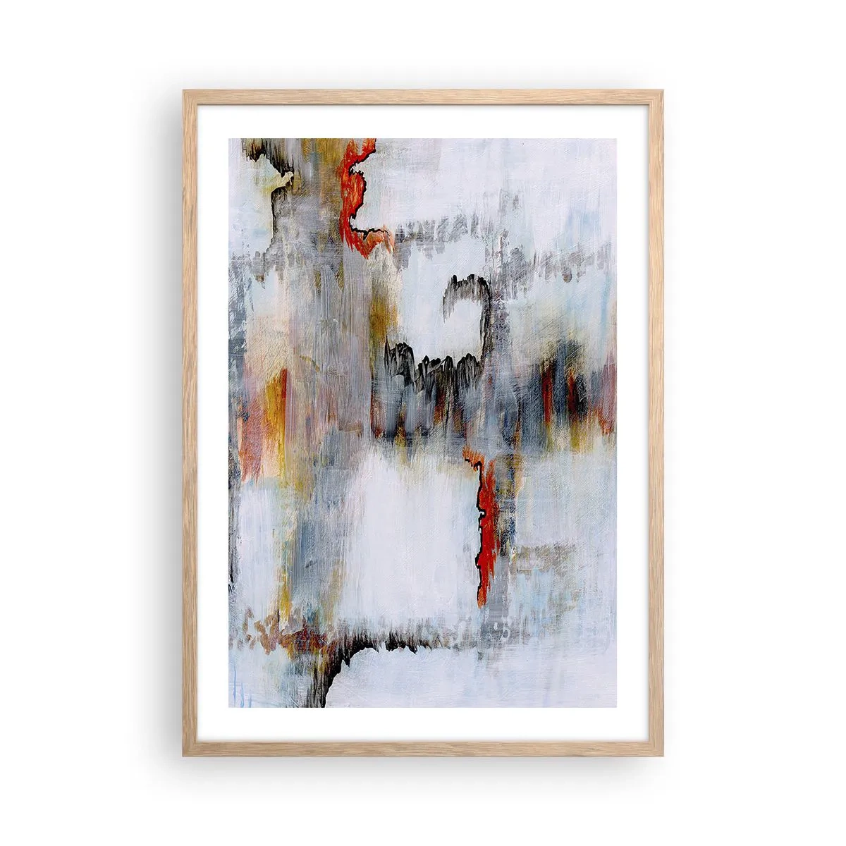 Een poster in een licht eiken lijst - Een stok op het water - 50x70 cm