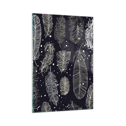 Schilderen op glas - Gevederde kant - 80x120 cm