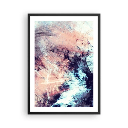 Poster in een zwarte lijst - Abstractie in pastel- en donkere tinten - 50x70cm - Voel de wind - Moderne wanddecoratie voor woonkamer en slaapkamer ARTTOR