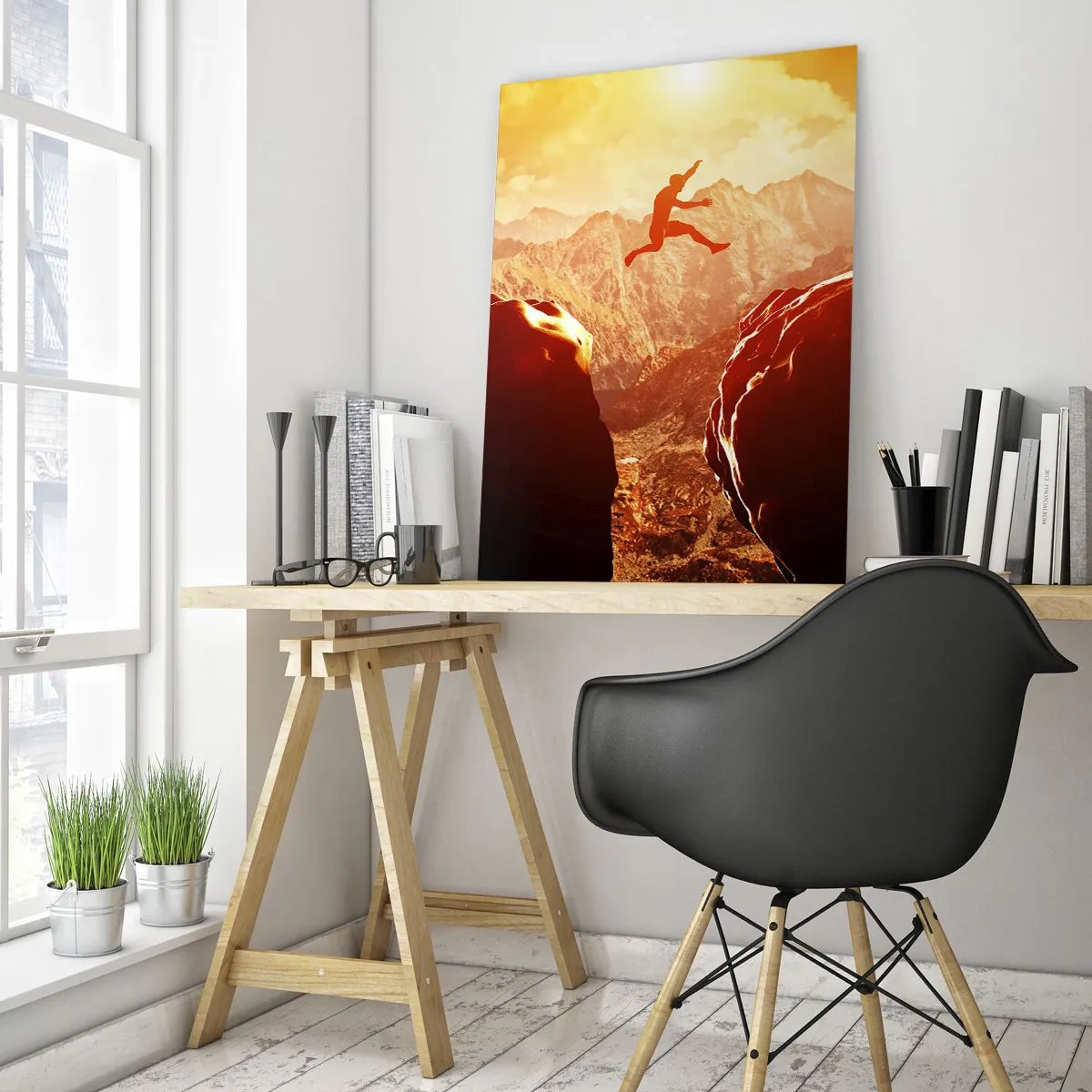 Schilderen op glas - Grenzen overschrijden - 50x70 cm