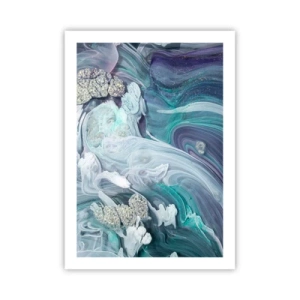 Poster - Stromingen van hemelsblauw - 50x70 cm