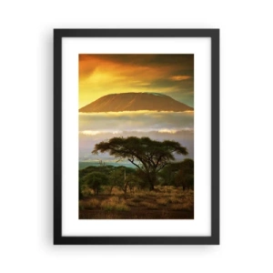 Poster in een zwarte lijst - Een reizigersdroom - 30x40 cm