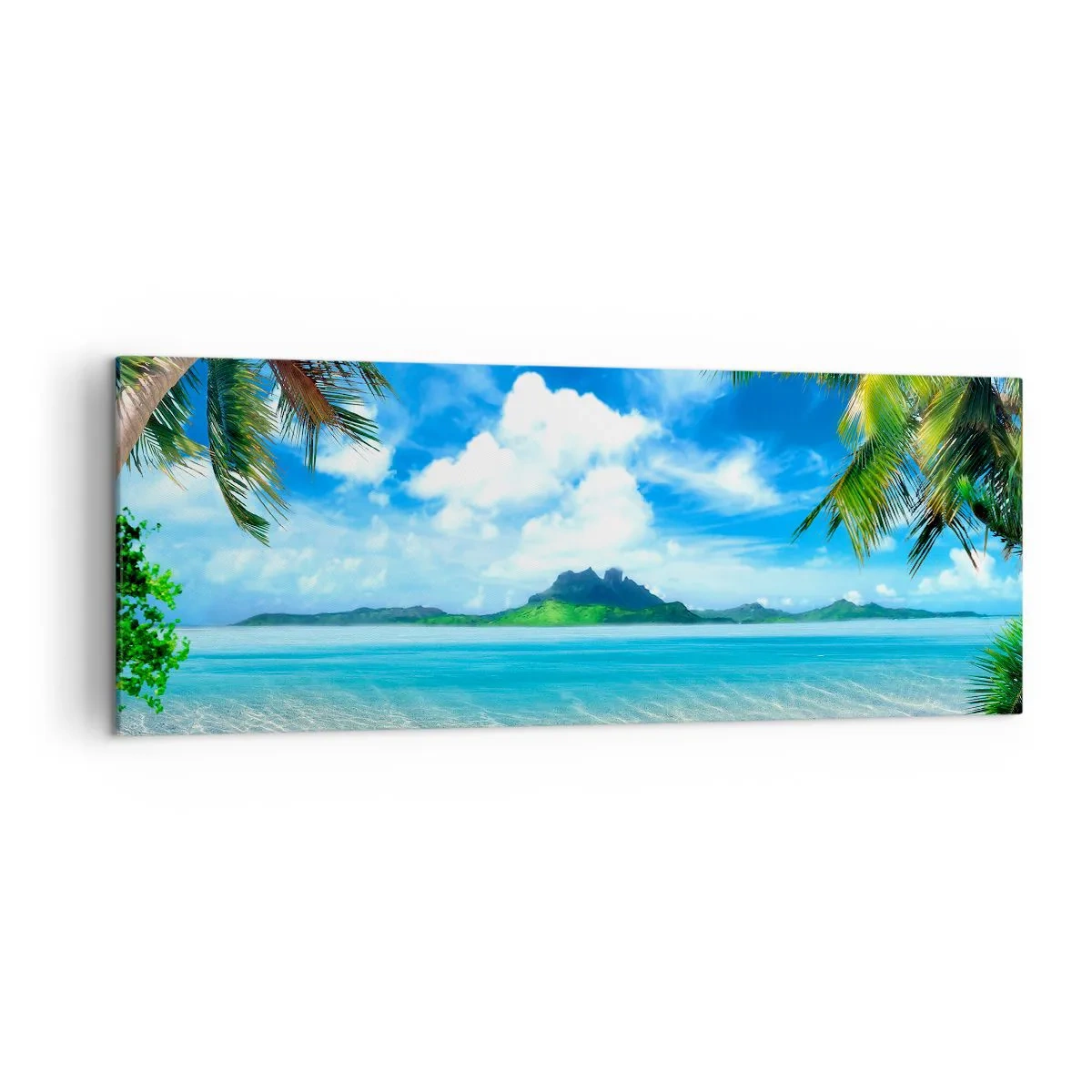 Schilderen op canvas - Het azuur van de tropen - 140x50 cm