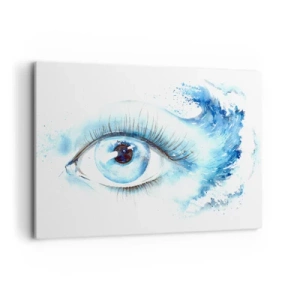 Schilderen op canvas - Dompel jezelf onder in het blauw van de blik - 100x70 cm