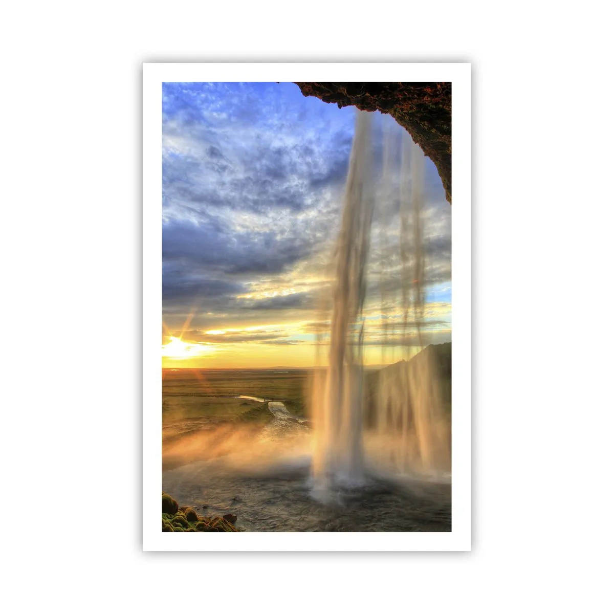 Poster - De wereld achter een sluier van druppels - 61x91 cm