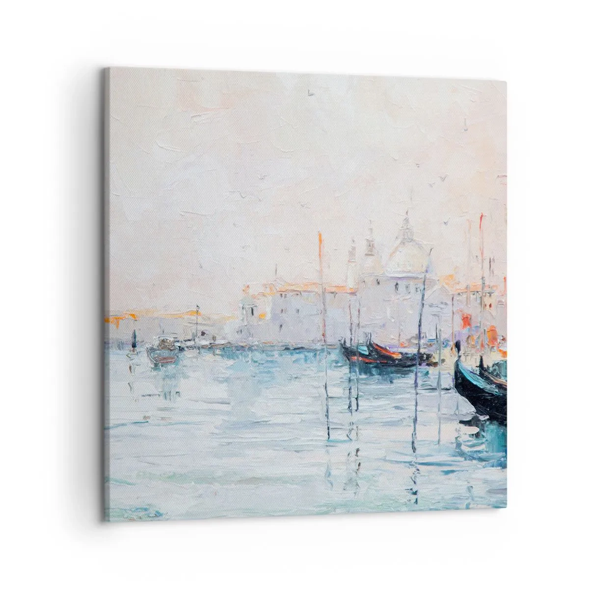 Schilderen op canvas - Achter het water, achter de mist - 50x50 cm