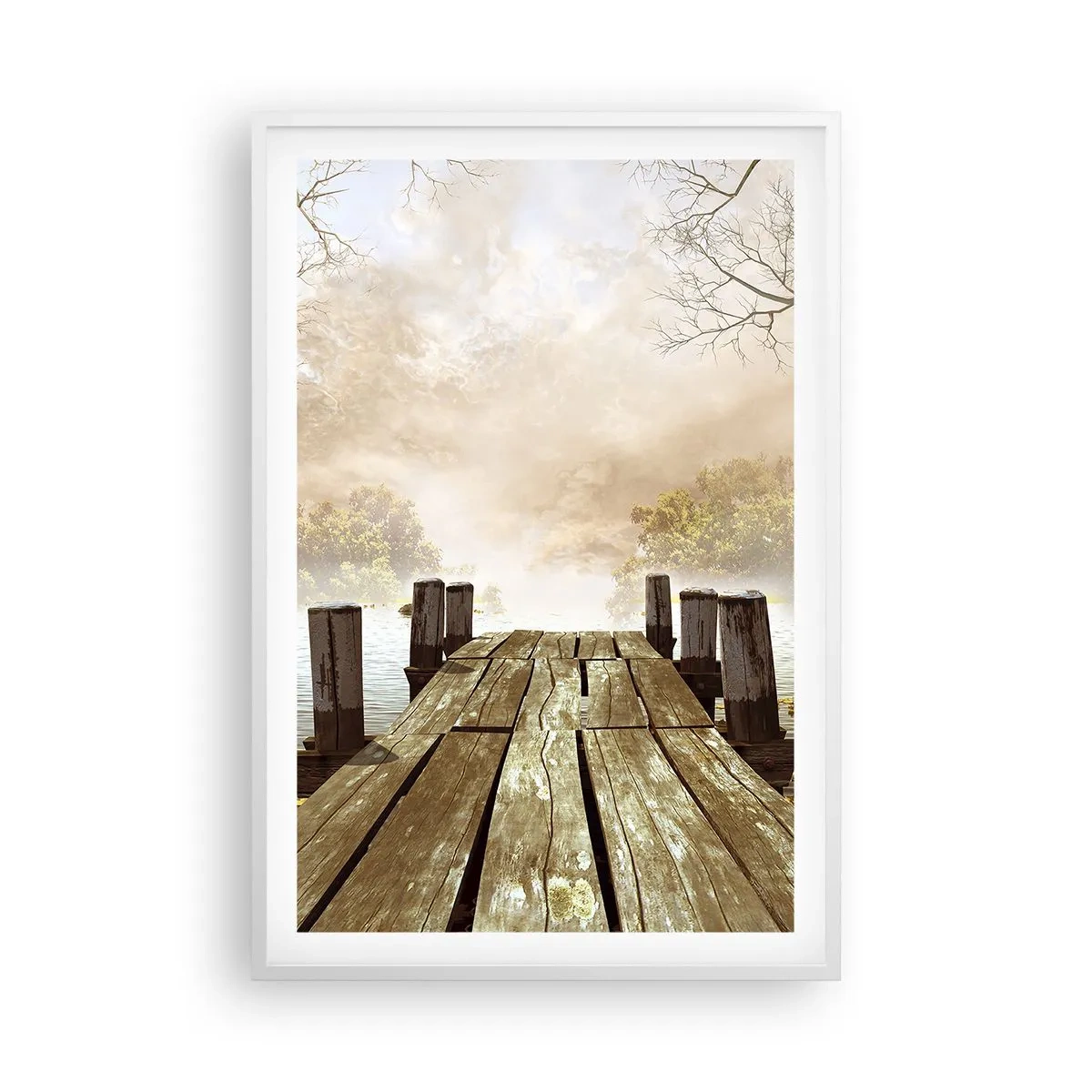 Poster in een witte lijst - Het milde verdriet van de herfst - 61x91 cm