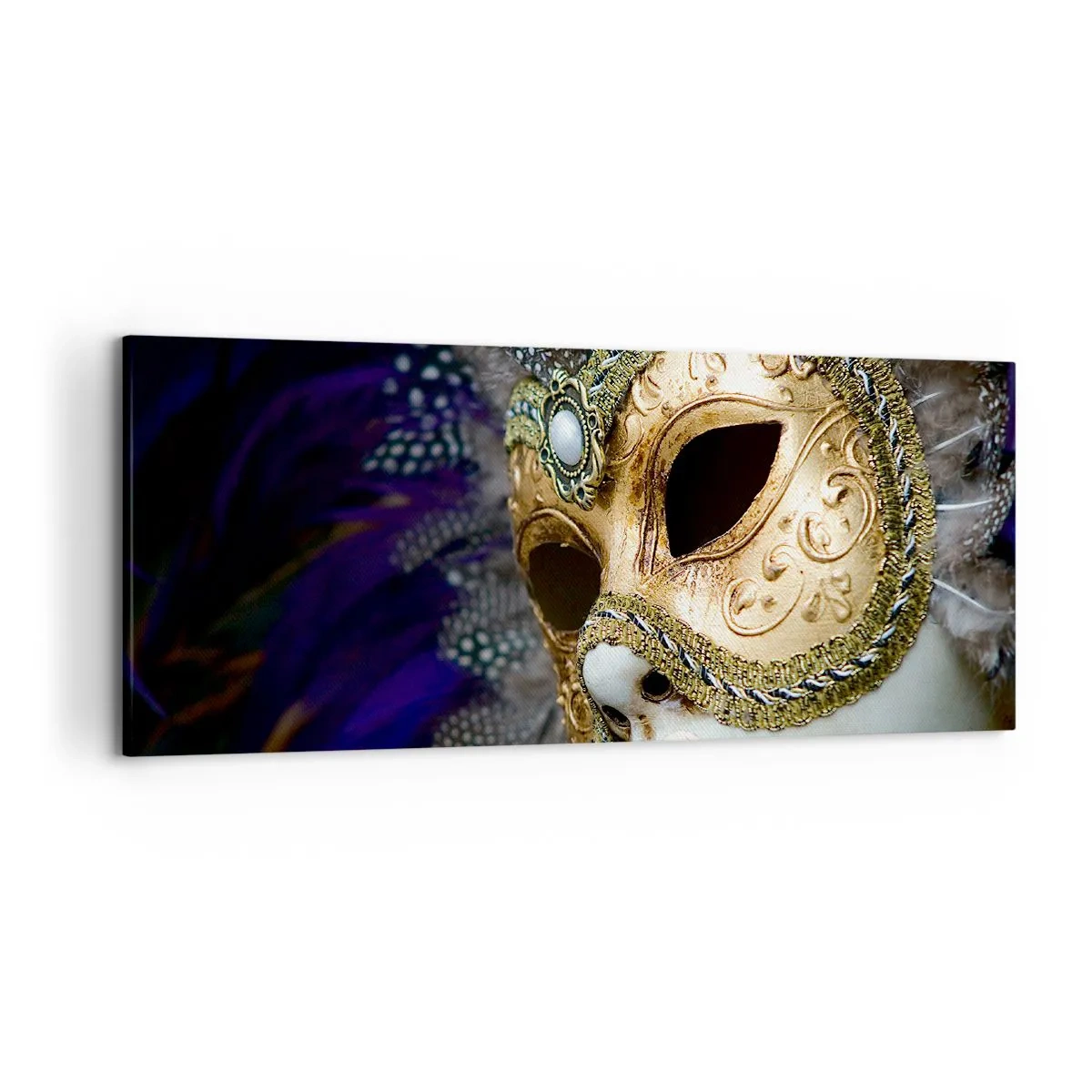 Schilderen op canvas - Venetiaans portret in goud - 120x50 cm