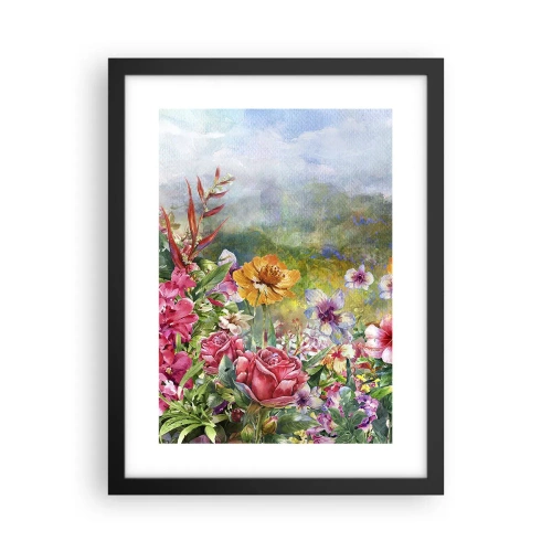 Poster in een zwarte lijst - Een tuin die gek is geworden - 30x40 cm