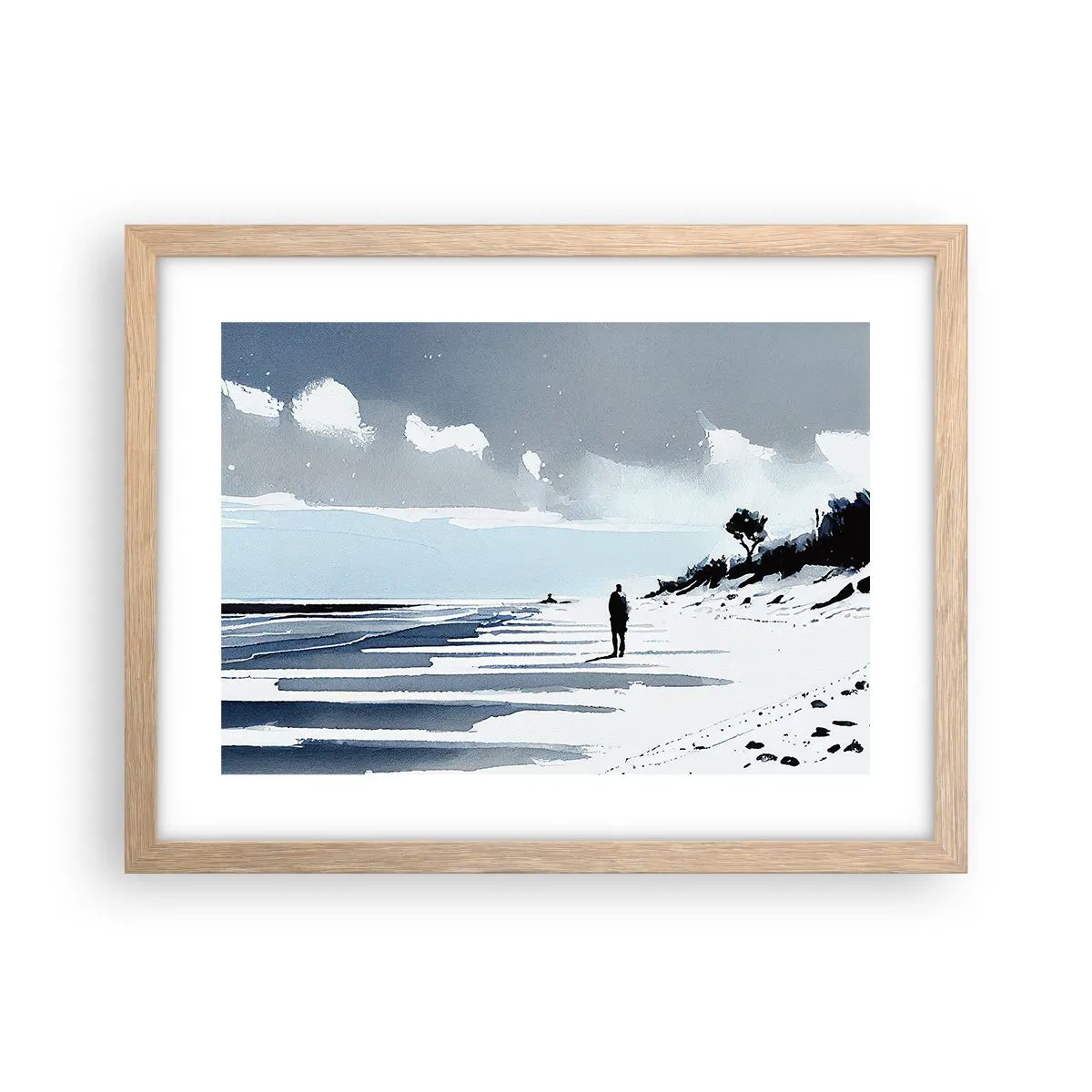 Een poster in een licht eiken lijst - Alleen - 40x30 cm