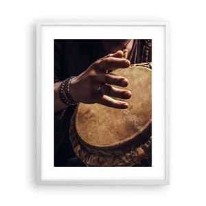 Poster in een witte lijst - Op het ritme van het hart - 40x50 cm