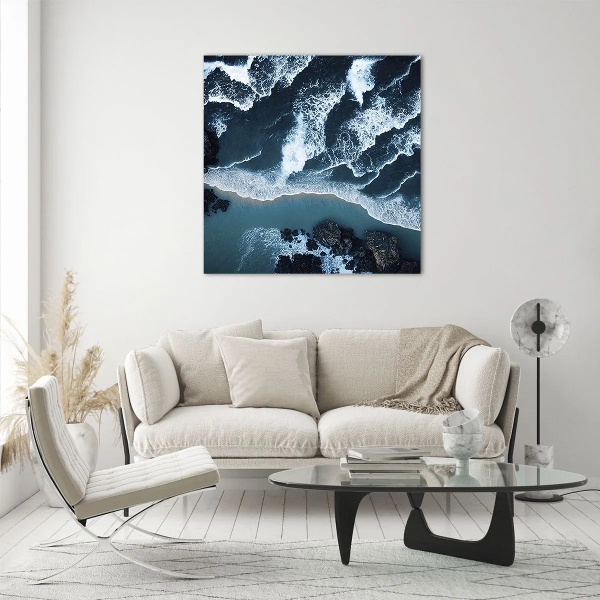 Schilderen op glas - In golven gewikkeld - 60x60 cm