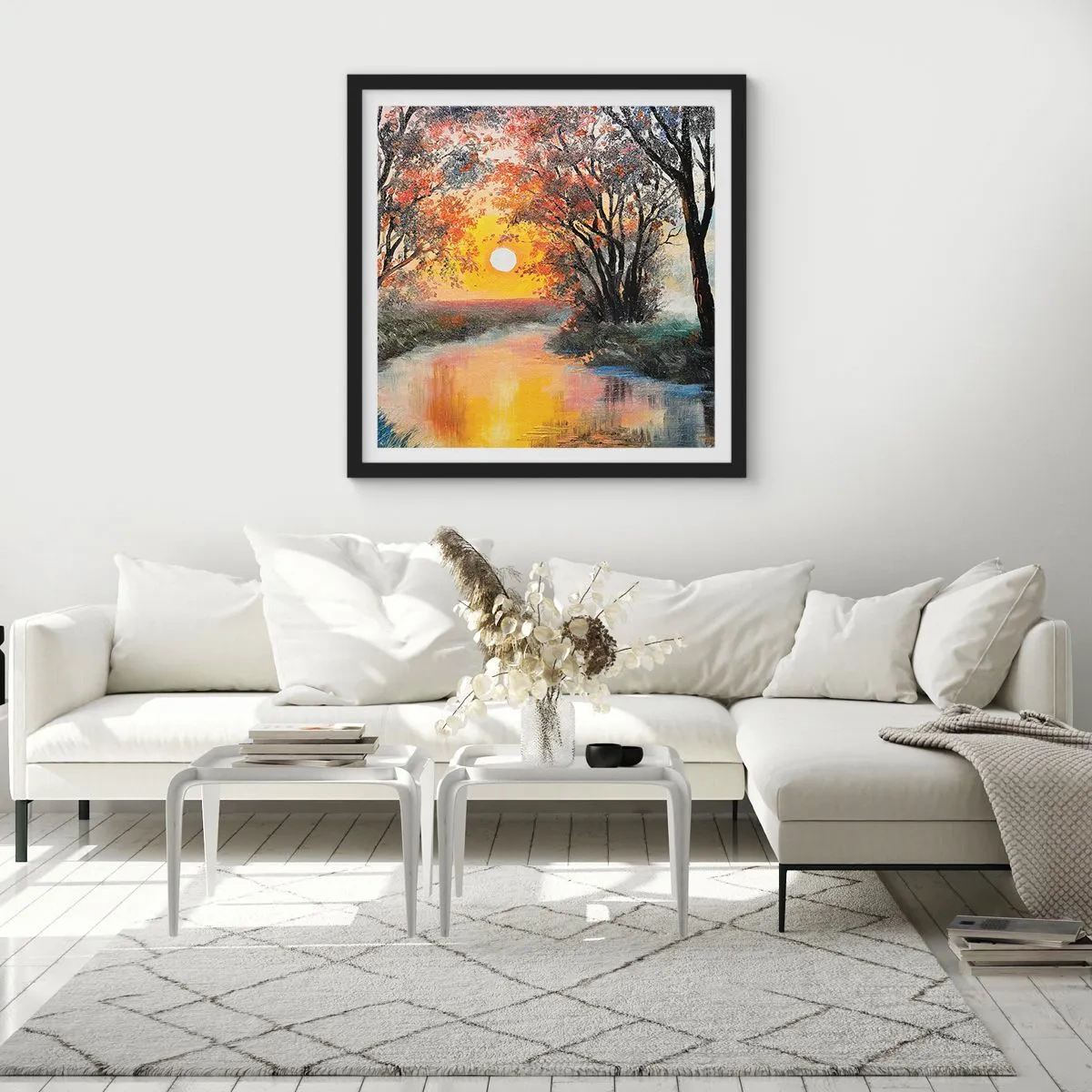 Poster in een zwarte lijst - Herfst vibes - 30x30 cm