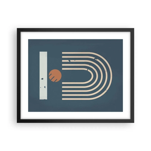 Poster in een zwarte lijst - Geometrie op de granaatappel - 50x40 cm