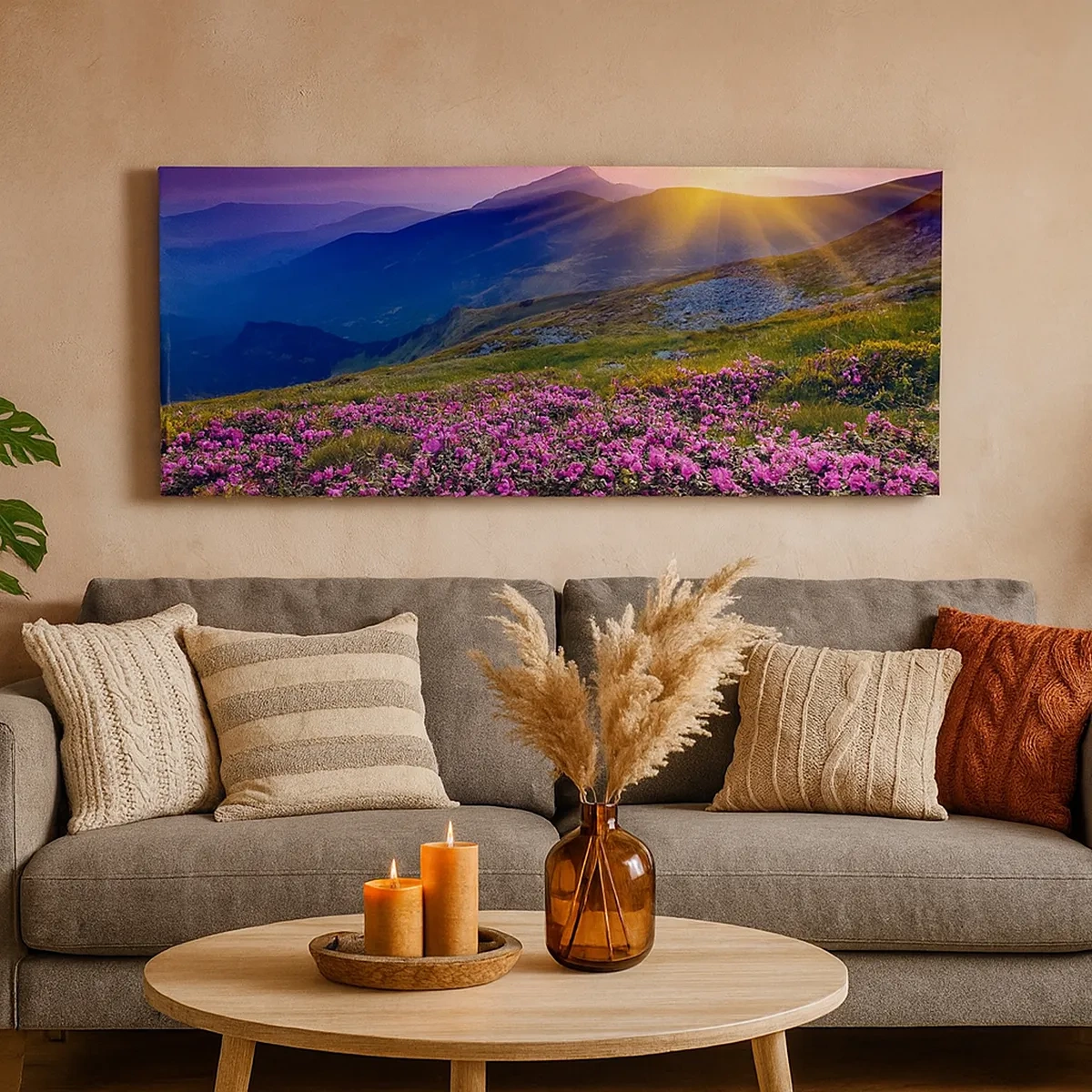 Schilderen op canvas - … En eromheen ruikt het naar bergdennen en de geur van kruiden - 30x30 cm