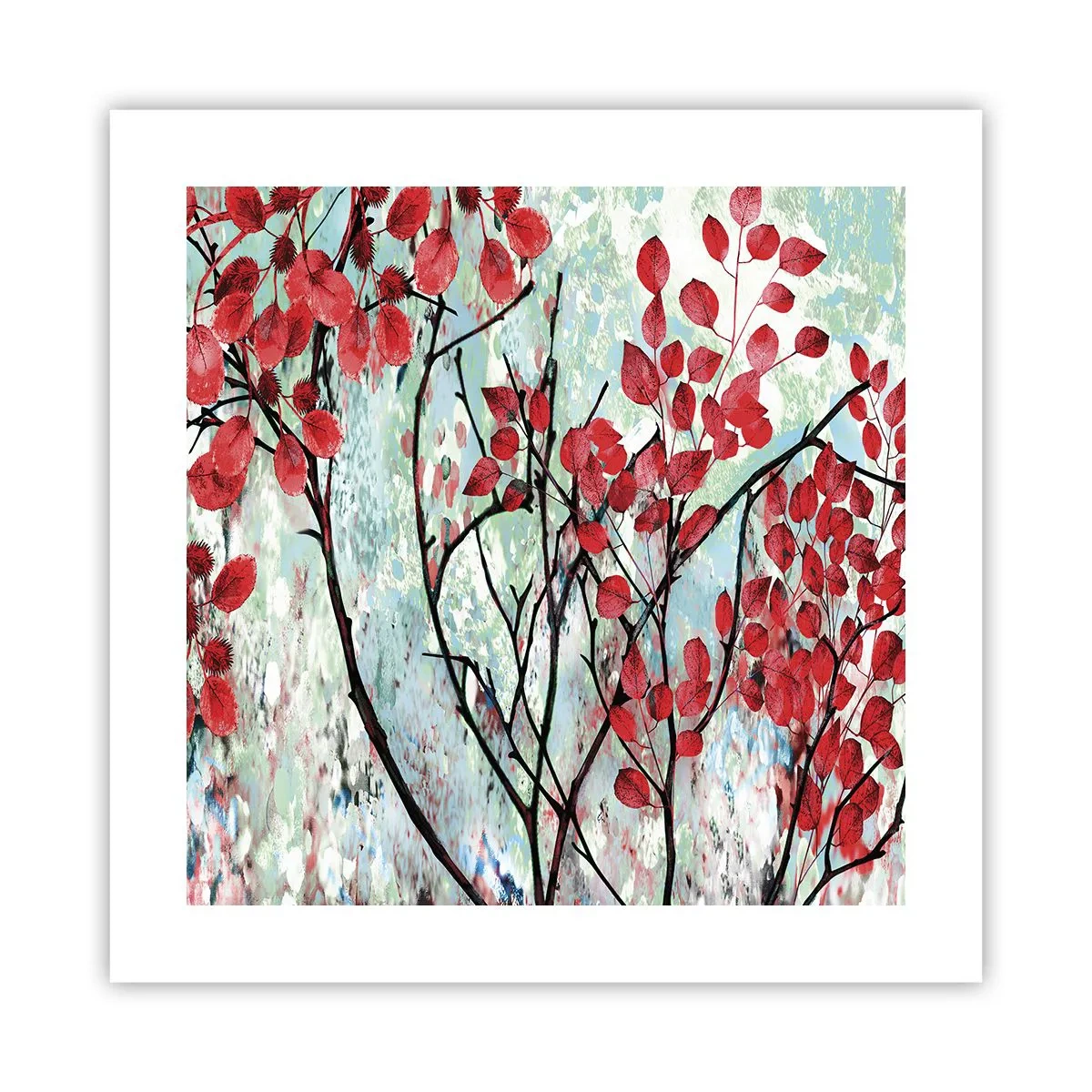 Poster - Boom in scharlaken - 40x40 cm