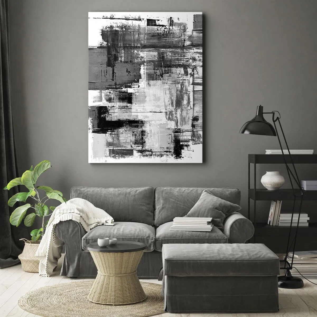Schilderen op canvas - Grijs is prachtig - 50x70 cm